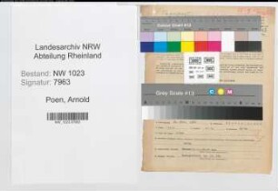 Entnazifizierung Arnold Poen , geb. 30.09.1906 (Transportunternehmer)