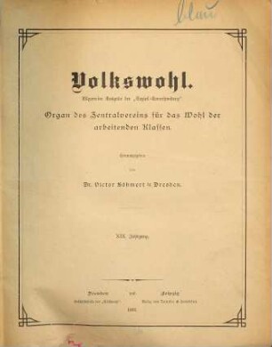 Volkswohl : Organ d. Centralvereins für das Wohl der Arbeitenden Klasse, 19. 1895