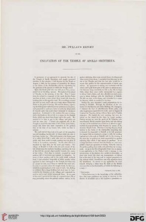 Mr. Pullhan's Report on the Excavation of he Temple of Apollo Smintheus