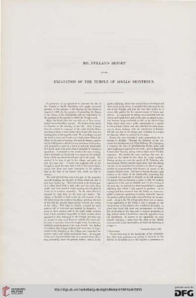 Mr. Pullhan's Report on the Excavation of he Temple of Apollo Smintheus