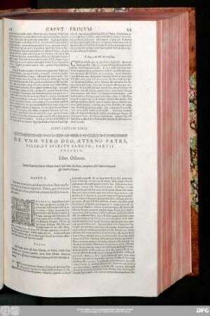 Liber Octavus. Deum Patrem, Deum Filium, Deum Spiritum sacntum, non plures, sed unum duntaxat esse Deum Iehovam.