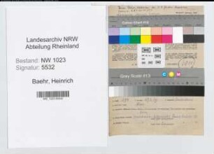 Entnazifizierung Heinrich Baehr , geb. 18.08.1891 (Elektriker)