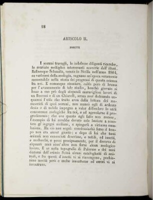 Articolo II. Insetti