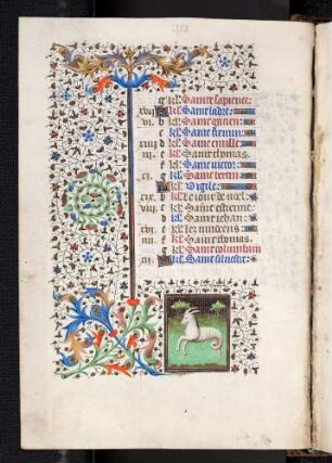 Kalendar: Januar; Tierkreisbild: Steinbock; Bordüre