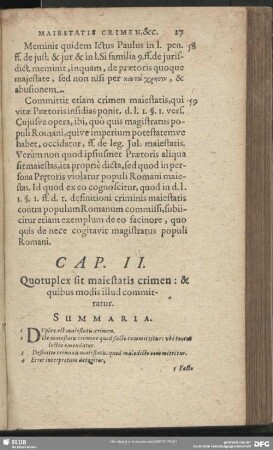 Cap. II. Quotuplex sit maiestatis crimen: & quibus modis illud committatur