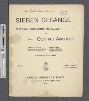 Sieben Gesänge : für eine Singstimme mit Klavier ; Op. 11