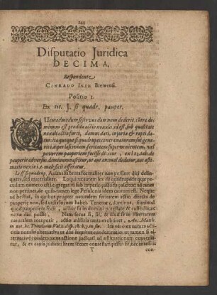 Disputatio Iuridica Decima, Respondente Conrado Iken Bremensi.