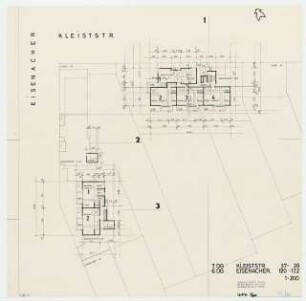 Wohnhäuser Kleiststraße 37-40 / Eisenacher Straße 120-122, Berlin-Schöneberg: Grundrisse 1:200