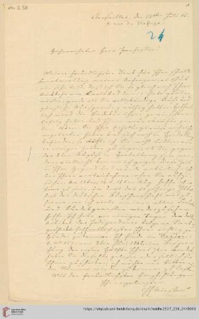 Brief von Johann Friedrich Minssen an Georg Gottfried Gervinus