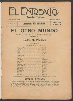 1922000104: El otro mundo : sainete en un acto y tres cuadros