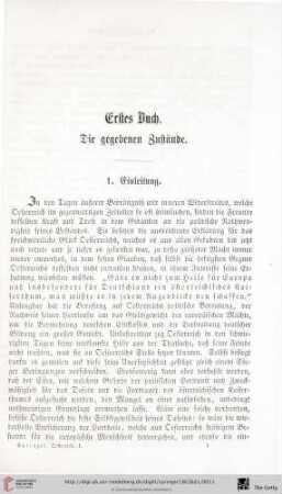 Erstes Buch: Die gegebenen Zustände