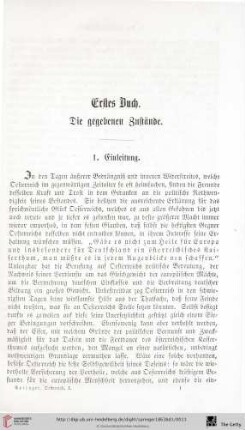 Erstes Buch: Die gegebenen Zustände