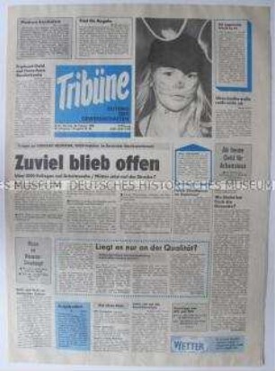 Tageszeitung des FDGB "Tribüne" zur Wende in der DDR