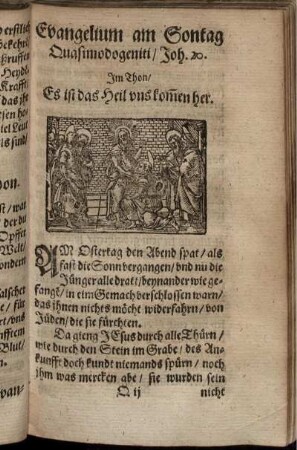 Evangelium am Sontag Quasimodogeniti/ Joh. 20.