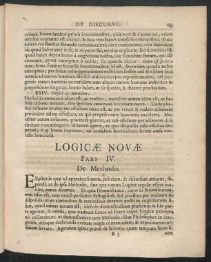 Logicae Novae Pars IV. De Methodo.