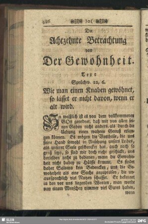 Die Achtzehnte Betrachtung von Der Gewohnheit