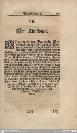 VII. Von Citationen.