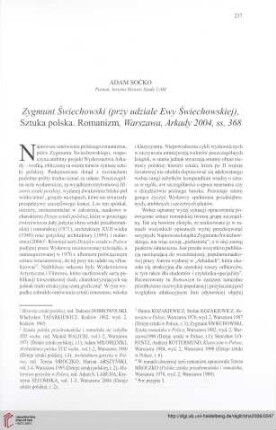 [Rezension von: Zygmunt Świechowski, Sztuka polska. Romanizm]