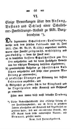 Einige Bemerkungen über den Anfang, Bestand und Schluß einer Schullehrer-Fortbildungs-Anstalt zu Mkt. Burgbernheim