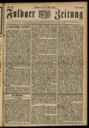 Ausgabe vom Freitag, den 13. Mai 1892.
