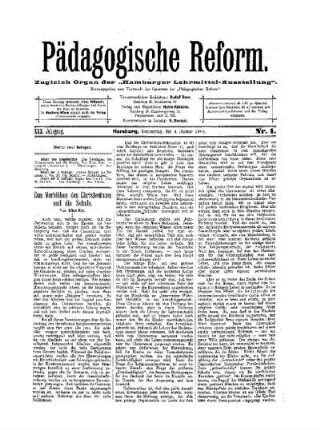 Das Verblühen des Christentums und die Schule : (Schluß folgt)