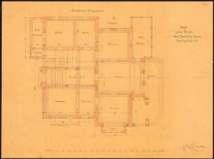 Villa Kemna, Breslau: Grundriss Erdgeschoss, Maßstabsleiste