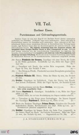 VII. Teil: Berliner Eisen (Nr. 760-817)