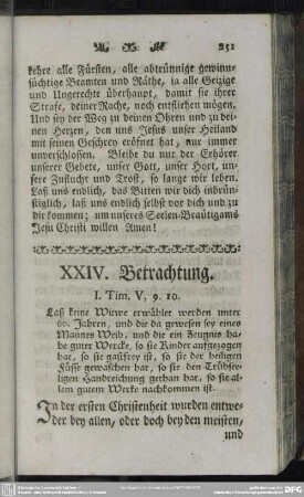 XXIV. Betrachtung. 1. Tim. V, 9. 10.