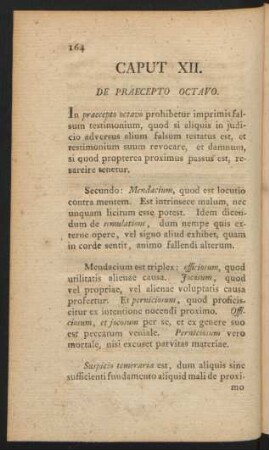 Caput XII. De Praecepto Octavo