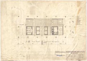 Schneider - Esleben, Paul; Düsseldorf, Berger Allee 25; Mannesmann-Hochhaus, Konzernzentrale der Mannesmann AG, Erweiterung - Grundriss EG