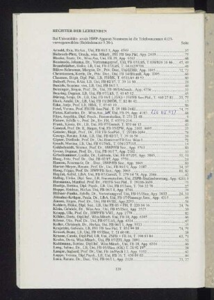 Register der Lehrenden