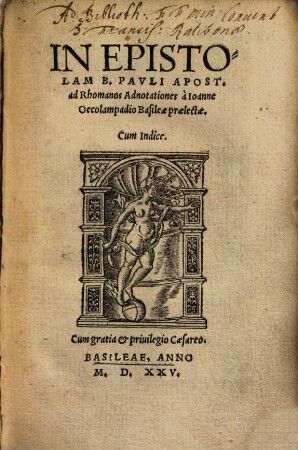 In Epistolam B. Pavli Apost. ad Rhomanos Adnotationes