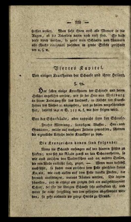 Viertes Kapitel. Von einigen Krankheiten der Schaafe und ihrer Heilart.