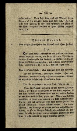 Viertes Kapitel. Von einigen Krankheiten der Schaafe und ihrer Heilart.