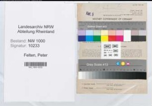 Entnazifizierung Peter Felten, geb. 13.11.1895 (Oberpostmeister)