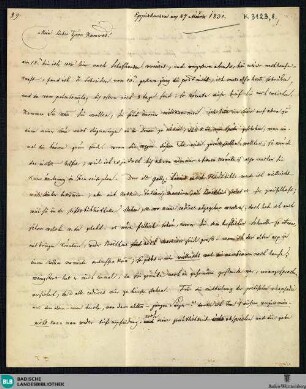 Brief von Joseph Freiherr von Laßberg an Emil Braun, Eppishausen vom 27.03.1831 - K 3123,56,1