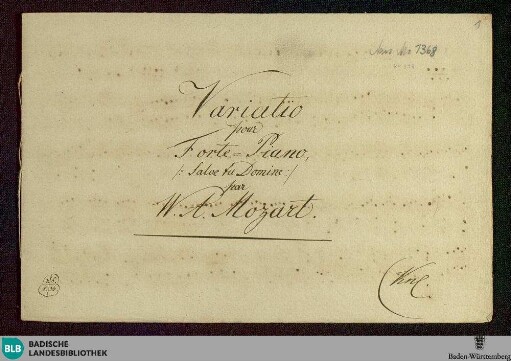 Variations - Don Mus.Ms. 1368 : pf; F; KV 416e