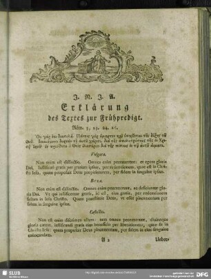 Erklärung des Textes zur Frühpredigt