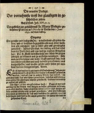 Die neundte Predigt.