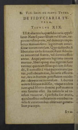 De fiduciaria tutela. Titulus XIX.