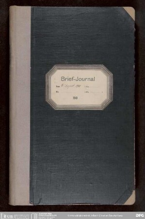 Journal der eingegangenen und ausgegangenen Briefe