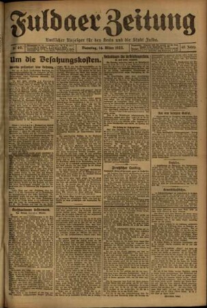Ausgabe vom Dienstag, den 14. März 1922.