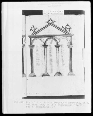 Evangeliar — Kanontafeln, Folio 4recto-6verso