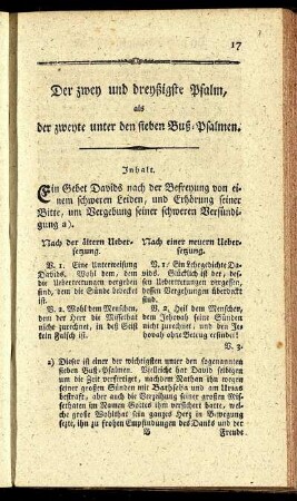 Der zwey und dreyßigste Psalm, als der zweyte unter den sieben Buß-Psalmen.