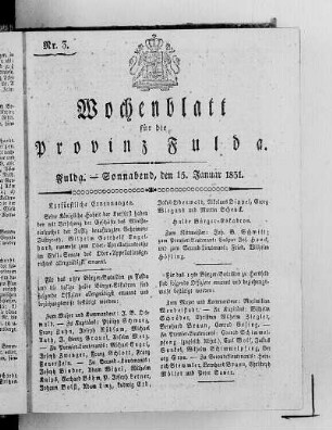 Nr. 3, Ausgabe vom 15. Januar 1831