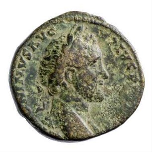 Münze, Sesterz, 155 - 156 n. Chr.