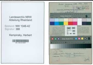 Entnazifizierung Herbert Kempinsky , geb. 15.03.1910 (Werkzeugmacher)