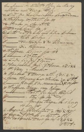 Bestellung diverser Musikalien : 21.03.1827