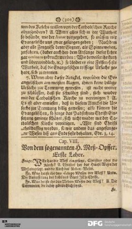 Cap. VIII. Von dem sogenannten H. Meß-Opffer.