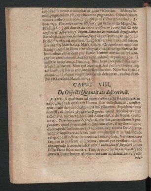 Caput VIII. De Obiecti Quantitate discretiva.